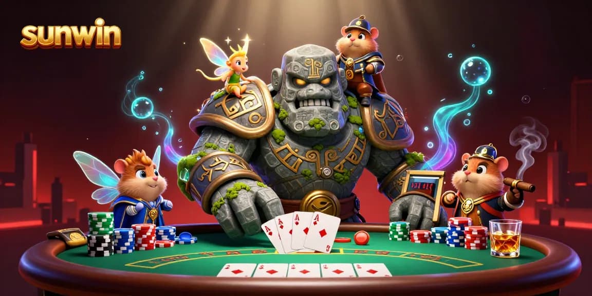 Engage in thrilling poker action with the sunwin-inspired ancient guardian and magical companions.