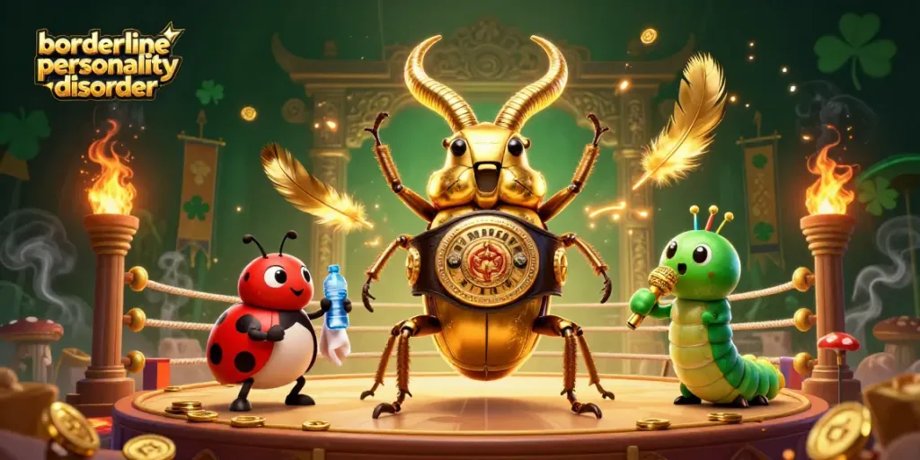 Experience borderline personality disorder with vibrant betting strategies in this colorful boxing-themed casino scene.
