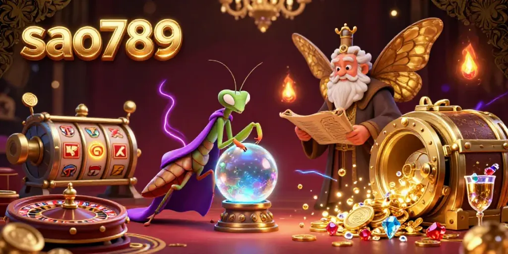 Engage with the vibrant world of sao789 as a fortune teller reveals hidden gems and wealth in a casino setting.