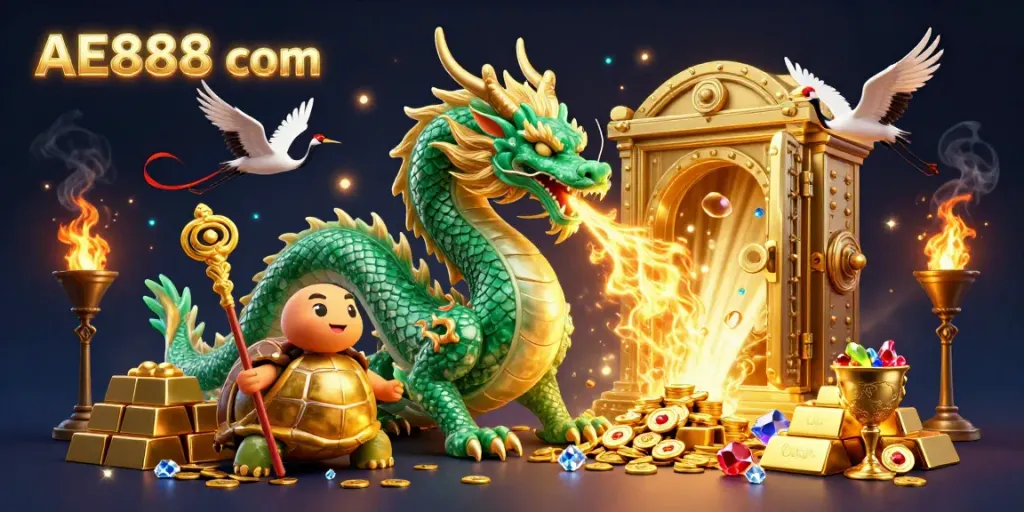 Experience thrilling gaming excitement with AE888 com, featuring majestic characters and treasure.