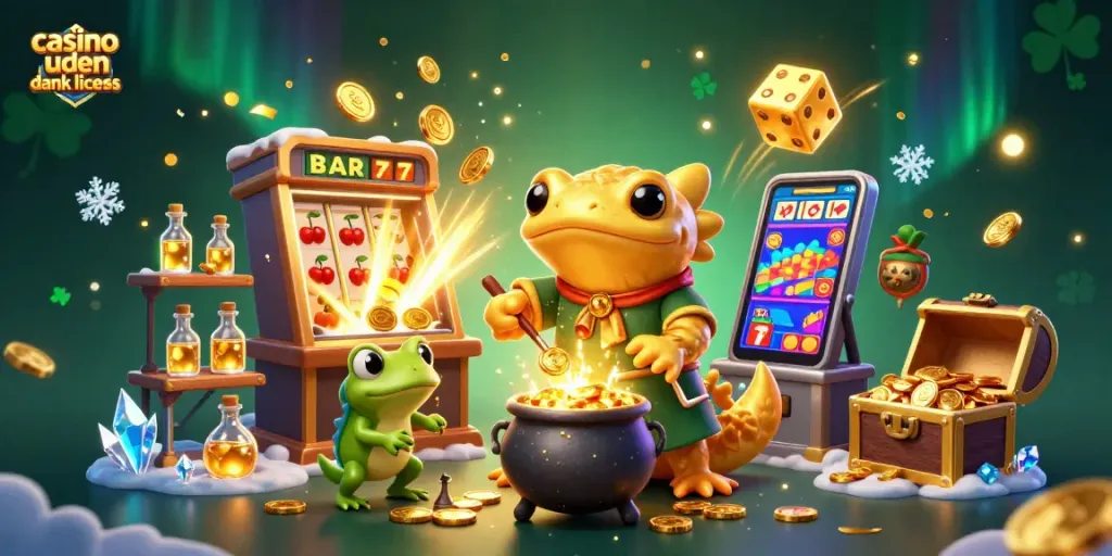 Experience thrilling games at casino uden dansk licens with a magical scene of gold coin alchemy.